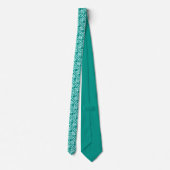 Kimono print, turquoise en aqua stropdas (Achterkant)