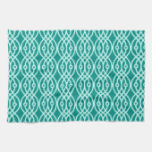 Kimono print, turquoise en aqua theedoek (Horizontaal)