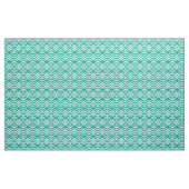 Kimono print, turquoise en wit stof (Yard (91,4 cm))