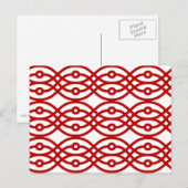 Kimono print, wit en donkerrood briefkaart (Voorkant / Achterkant)