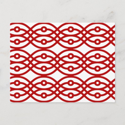 Kimono print, wit en donkerrood briefkaart (Voorkant)