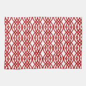 Kimono print, wit en donkerrood theedoek (Horizontaal)