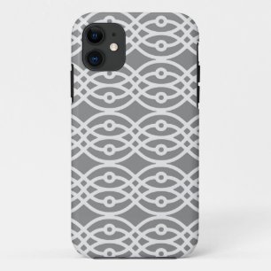 Kimono print, zilver en donkergrijs iPhone 11 hoesje