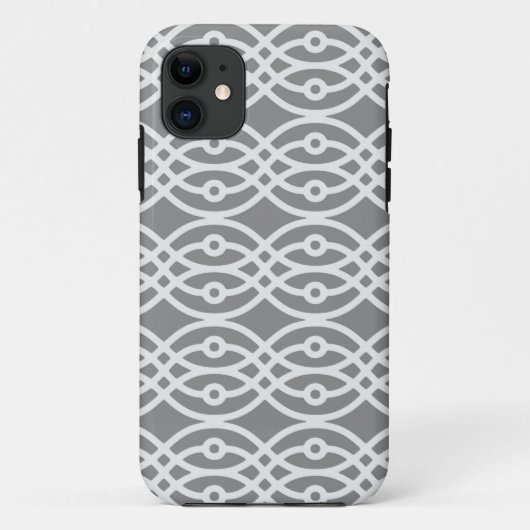 Kimono print, zilver en donkergrijs Case-Mate iPhone case (Achterkant)