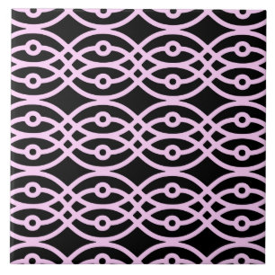 Kimono print, zwart en ijsroze tegeltje