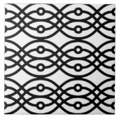 Kimono print, zwart op wit tegeltje (Voorkant)