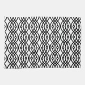 Kimono print, zwart op wit theedoek (Horizontaal)