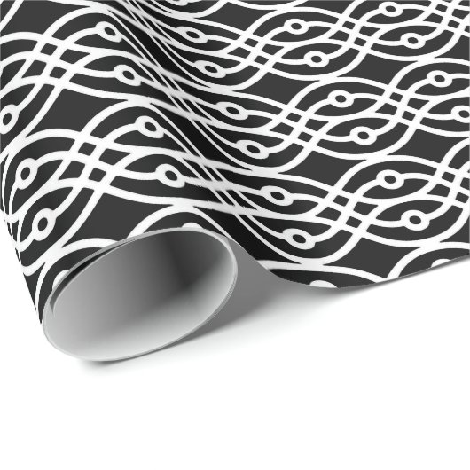 Kimono print, zwart wit cadeaupapier (Rol Hoek)