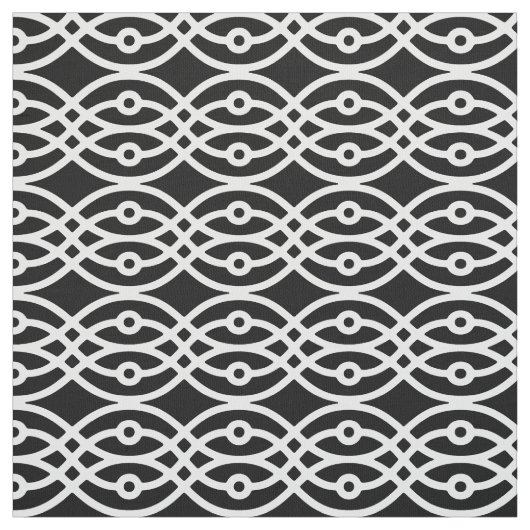 Kimono print, zwart wit stof (Swatch)