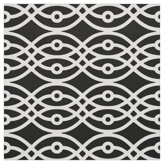Kimono print, zwart wit stof (Swatch)