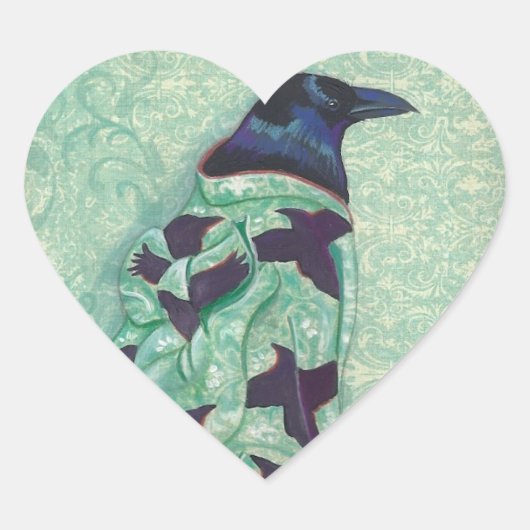 Kimono Raven hart stickers (Voorkant)