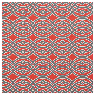 Kimono, rood, grijs en wit stof