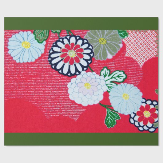 KIMONO-STROOMPATROON (WIT) CADEAUPAPIER (Vlak)