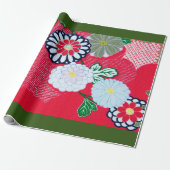 KIMONO-STROOMPATROON (WIT) CADEAUPAPIER (Uitgerold)