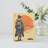 Kimono vrouw vintage briefkaart (Staand voorkant)