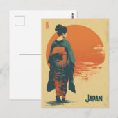 Kimono vrouw vintage briefkaart (Voorkant / Achterkant)