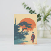 Kimono vrouw vintage briefkaart (Staand voorkant)