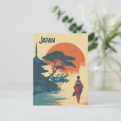 Kimono vrouw vintage briefkaart (Staand voorkant)
