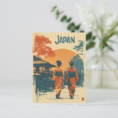 Kimono vrouwen vintage briefkaart (Staand voorkant)