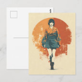 Kimono woman vintage briefkaart (Voorkant / Achterkant)