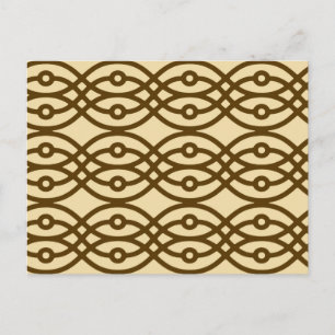 Kimonopdruk, bruin en chocoladebruin briefkaart