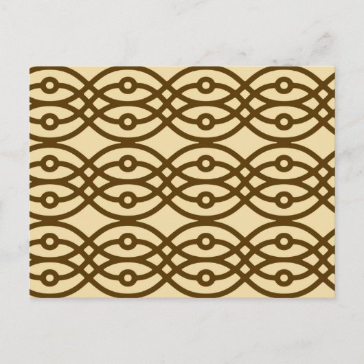 Kimonopdruk, bruin en chocoladebruin briefkaart (Voorkant)