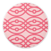 Kimonopdruk, diepe koraalroze keramische knop (Voorkant)