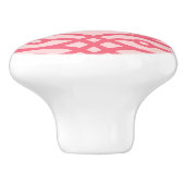 Kimonopdruk, diepe koraalroze keramische knop (Zijkant)