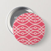 Kimonopdruk, diepe koraalroze ronde button 7,6 cm (Voorkant /achterkant)