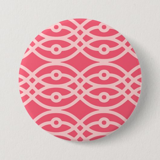 Kimonopdruk, diepe koraalroze ronde button 7,6 cm (Voorkant)