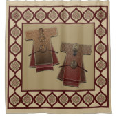 Kimonos Gold en Red Bath Douchegordijn (Voorkant)