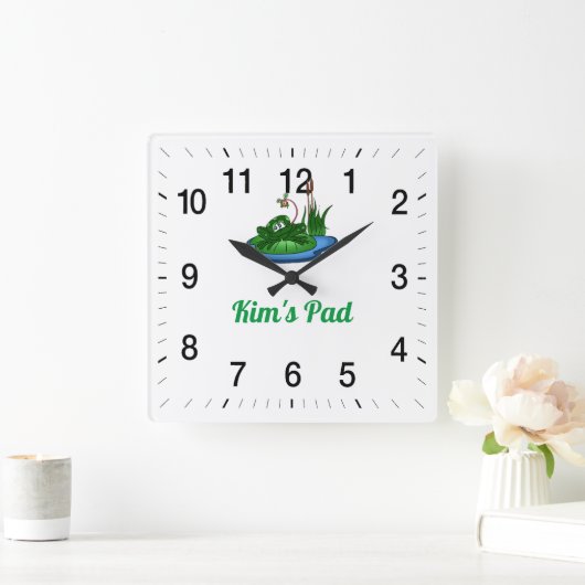 Kim's Pad Square Wall Clock Vierkante Klok (Huis)