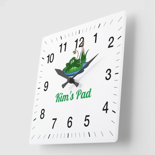 Kim's Pad Square Wall Clock Vierkante Klok (Hoek)