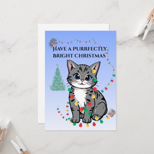 Kim'WhiskerWorks Holiday – Flat Greeting Card Kaart (Voorkant / Achterkant in situ)