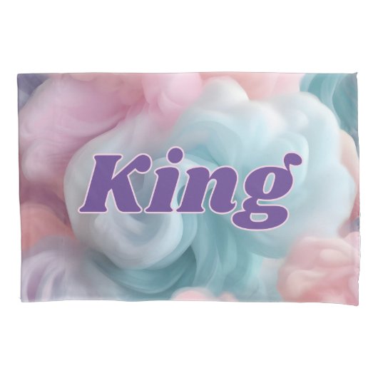 Kin en Queen Tekst op Katoen Snoep Abstract Kussensloop (Voorkant-Links)