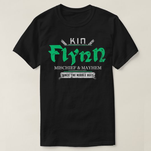 Kin Flynn Mischief and Mayhem Since The Middle Age T-shirt (Design voorkant)