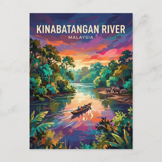 Kinabatangan rivier Maleisië Briefkaart (Voorkant)
