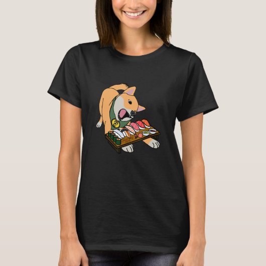 Kinako eet sushi t-shirt (Voorkant)