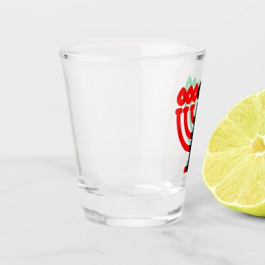 Kinara Candleholder RBG Striped Happy Kwanzaa Shot Glas (Links)