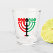 Kinara Candleholder RBG Striped Happy Kwanzaa Shot Glas (Voorkant)