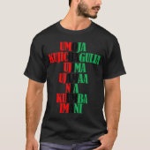 Kinara Colors Text Seven Principles of Kwanzaa T-shirt (Voorkant)