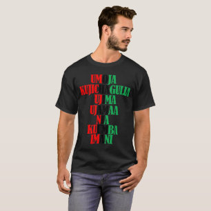 Kinara Colors Text Seven Principles of Kwanzaa T-shirt