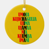 Kinara Kaars Kleuren Joyous Kwanzaa Keramisch Ornament (Voorkant)