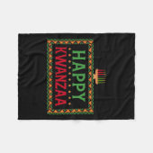 Kinara Seven Candles Principes van Kwanzaa Happy K Fleece Deken (Voorkant (Horizontaal))