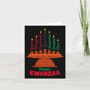 Kinara Seven Candles Principes van Kwanzaa Happy K Kaart