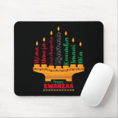 Kinara Seven Candles Principes van Kwanzaa Happy K Muismat (Met muis)