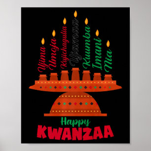 Kinara Seven Candles Principes van Kwanzaa Happy K Poster