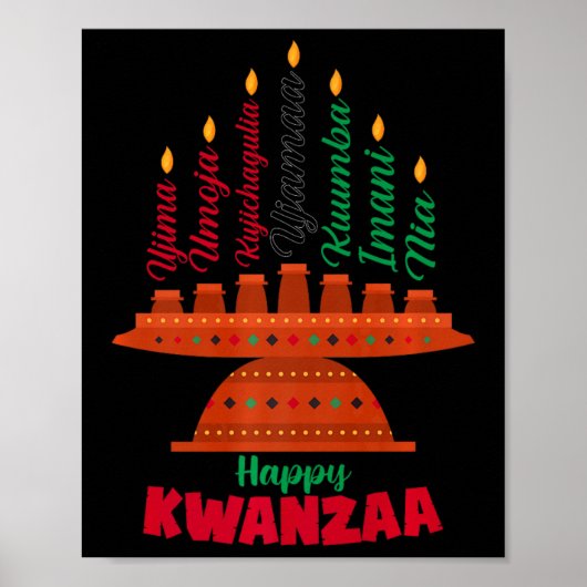 Kinara Seven Candles Principes van Kwanzaa Happy K Poster (Voorkant)