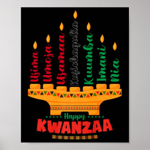 Kinara Seven Candles Principes van Kwanzaa Happy K Poster