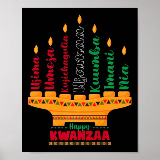 Kinara Seven Candles Principes van Kwanzaa Happy K Poster (Voorkant)